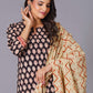 Noir Leaf Handblock Cotton Suit Set
