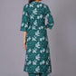 Teal Bloom Cotton Flared Kurta Set