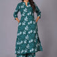 Teal Bloom Cotton Flared Kurta Set
