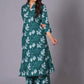 Teal Bloom Cotton Flared Kurta Set