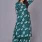 Teal Bloom Cotton Flared Kurta Set
