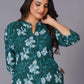 Teal Bloom Cotton Flared Kurta Set