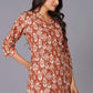 Terracotta Ikat Handblock Cotton Suit Set