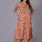 Terracotta Ikat Handblock Cotton Suit Set