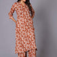 Terracotta Ikat Handblock Cotton Suit Set