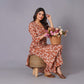 Terracotta Ikat Handblock Cotton Suit Set
