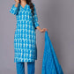 Azure Tie-Dye Pure Cotton Suit Set