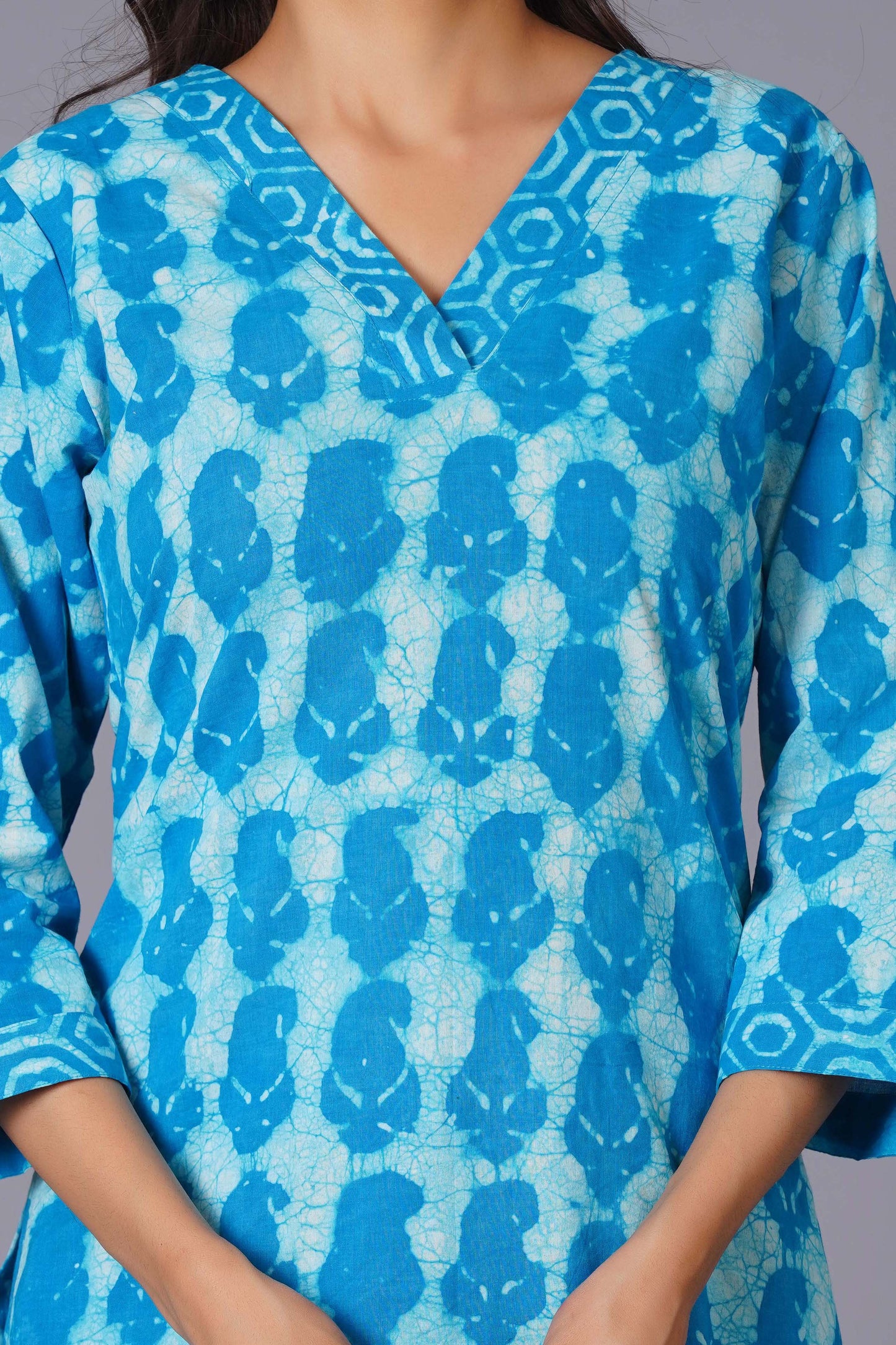 Azure Tie-Dye Pure Cotton Suit Set