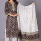Midnight Paisley Handblock Cotton Suit Set