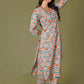 Tangerine Mosaic Handblock Cotton Suit Set