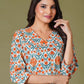 Tangerine Mosaic Handblock Cotton Suit Set