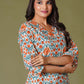 Tangerine Mosaic Handblock Cotton Suit Set