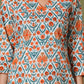Tangerine Mosaic Handblock Cotton Suit Set