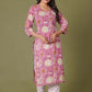 Rosy Radiance Handblock Cotton Suit Set