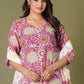 Rosy Radiance Handblock Cotton Suit Set