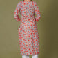 Crimson Bloom Handblock Cotton Suit Set