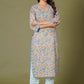 Sunlit Blossom Handblock Cotton Suit Set