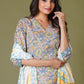 Sunlit Blossom Handblock Cotton Suit Set