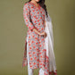 Crimson Bloom Handblock Cotton Suit Set