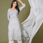 Grey Floral Handblock Printed Straight Kurta for Women – Soft Cotton Ethnic Wear