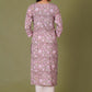 Blush Aura Handblock Floral Cotton Suit Set