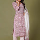 Blush Aura Handblock Floral Cotton Suit Set