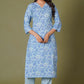 Blue Symphony Handblock Print Cotton Suit Set