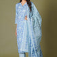 Blue Symphony Handblock Print Cotton Suit Set
