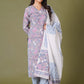 Lilac Mist Floral Handblock Cotton Suit Set