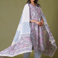 Lilac Mist Floral Handblock Cotton Suit Set