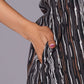 A-Line Charcoal Stripe Handblock Cotton Kurta Set - Himdim Wear