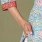 Azure Floral Block Print Cotton Suit Set - Himdim Wear