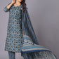 Azure Geometric Bloom Cotton Suit Set - Himdim Wear