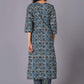 Azure Geometric Bloom Cotton Suit Set - Himdim Wear