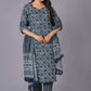 Azure Geometric Bloom Cotton Suit Set - Himdim Wear