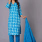 Azure Tie-Dye Pure Cotton Suit Set - Himdim Wear
