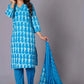 Azure Tie-Dye Pure Cotton Suit Set - Himdim Wear