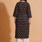 Black Elegance V-Neck Kurta - Himdim Wear