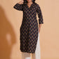 Black Elegance V-Neck Kurta - Himdim Wear