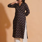 Black Elegance V-Neck Kurta - Himdim Wear