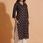 Black Elegance V-Neck Kurta - Himdim Wear