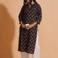 Black Elegance V-Neck Kurta - Himdim Wear
