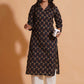Black Elegance V-Neck Kurta - Himdim Wear
