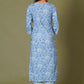 Blue Symphony Handblock Print Cotton Suit Set - Himdim Wear