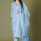 Blue Symphony Handblock Print Cotton Suit Set - Himdim Wear