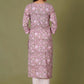 Blush Aura Handblock Floral Cotton Suit Set - Himdim Wear