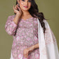 Blush Aura Handblock Floral Cotton Suit Set - Himdim Wear