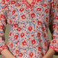 Crimson Bloom Handblock Cotton Suit Set - Himdim Wear