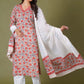 Crimson Bloom Handblock Cotton Suit Set - Himdim Wear