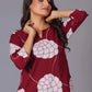 Crimson Blossom A-Line Oversized Floral Cotton Kurta Set - Himdim Wear